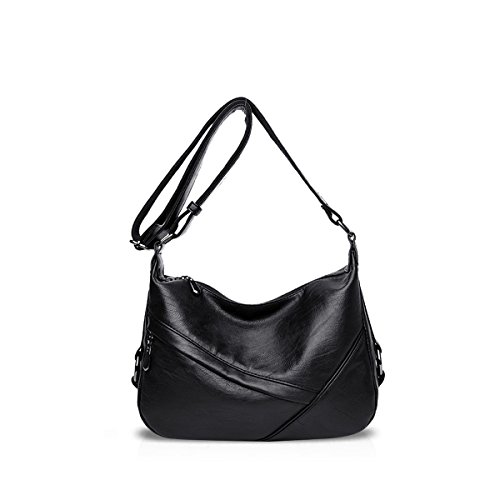 NICOLE & DORIS Die neue Umhängetasche für Damen, modisch, Handtasche, weich, aus PU-Leder, Schwarz, L, Handtasche von NICOLE & DORIS