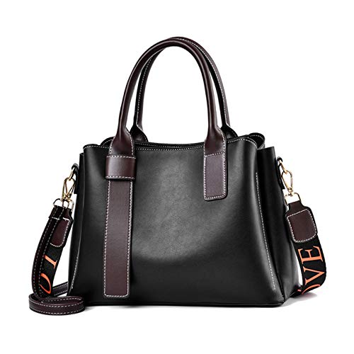 NICOLE & DORIS Elegante Handtasche für Frauen Umhängetasche mit Mehreren Taschen Süße Schultertaschen PU-Leder Henkeltaschen Shopper Tragetasche Schwarz von NICOLE & DORIS