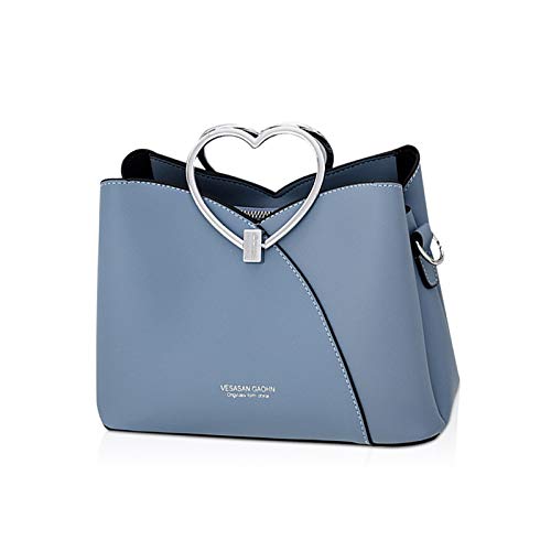 NICOLE & DORIS Fashion Handtasche für Damen Umhängetasche wasserdichte Schultertaschen PU-Leder Henkeltaschen Top Griff Tasche für Schule und Shopping Blau von NICOLE & DORIS