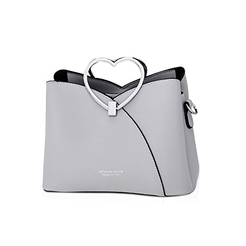 NICOLE & DORIS Fashion Handtasche für Damen Umhängetasche wasserdichte Schultertaschen PU-Leder Henkeltaschen Top Griff Tasche für Schule und Shopping Hellgrau von NICOLE & DORIS