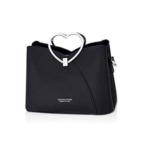 NICOLE & DORIS Fashion Handtasche für Damen Umhängetasche wasserdichte Schultertaschen PU-Leder Henkeltaschen Top Griff Tasche für Schule und Shopping Schwarz von NICOLE & DORIS