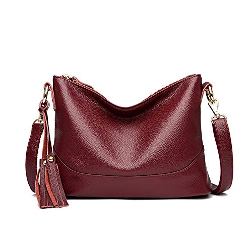 NICOLE & DORIS Fashion Unterarmtasche leichte Handtasche Damen PU Leder Tasche Mode Elegant Schultertasche Frauen Umhängetasche Designer Taschen rot von NICOLE & DORIS