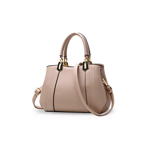 NICOLE&DORIS Frau Dame Handtaschen Schultertasche Taschen Shopper Umhängetasche PU Khaki B von NICOLE & DORIS