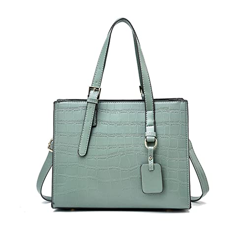 NICOLE & DORIS Frauen Handtasche Elegante Henkeltasche Damen Schultertaschen PU Leder Tote Tasche Mode Handtaschen Umhängetasche Kroko Optik Handtasche für Arbeits Alltags Grünes Krokodil von NICOLE & DORIS