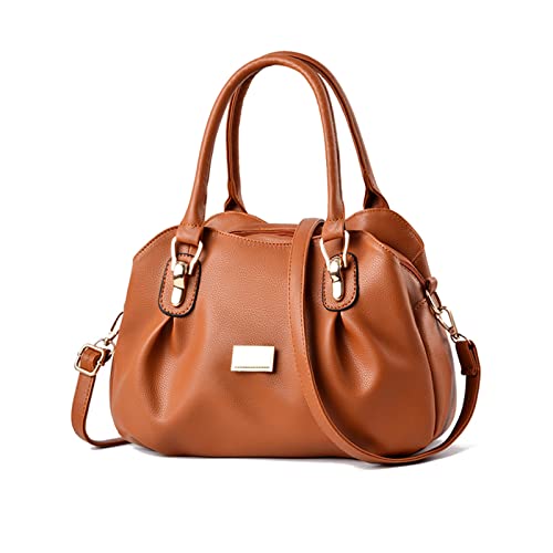 NICOLE & DORIS Frauen Tasche Elegante Handtaschen Damen Designer Shopper Schultertaschen PU Leder Henkeltasche Umhängetasche Mode Satchel Handtasche mit Vielen Fächern Braun von NICOLE & DORIS