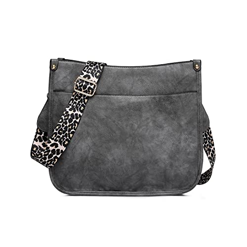 NICOLE & DORIS Frauen Umhängetasche Damen Handtasche Schultertasche Leder PU Satchel Tasche Multi-Pocket Crossbody Bag Damen Messenger Bag Shopper Tragetasche Grau von NICOLE & DORIS