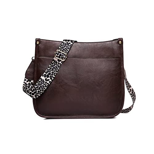 NICOLE & DORIS Frauen Umhängetasche Damen Handtasche Schultertasche Leder PU Satchel Tasche Multi-Pocket Crossbody Bag Damen Messenger Bag Shopper Tragetasche Kaffee von NICOLE & DORIS