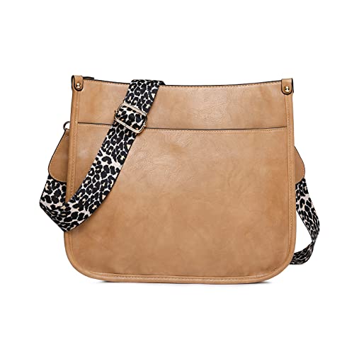 NICOLE & DORIS Frauen Umhängetasche Damen Handtasche Schultertasche Leder PU Satchel Tasche Multi-Pocket Crossbody Bag Damen Messenger Bag Shopper Tragetasche Khaki von NICOLE & DORIS