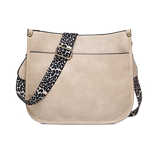 NICOLE & DORIS Frauen Umhängetasche Damen Handtasche Schultertasche Leder PU Satchel Tasche Multi-Pocket Crossbody Bag Damen Messenger Bag Shopper Tragetasche Weißgrau von NICOLE & DORIS