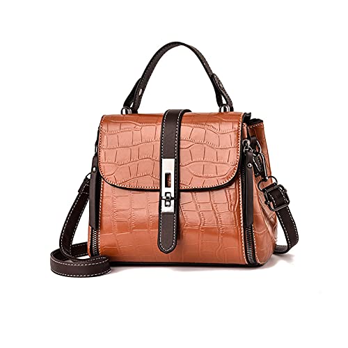 NICOLE & DORIS Frauen Umhängetasche Klein Handtasche Damen Crossbody Mode Schultertaschen PU Leder Elegante Top Griff Tasche Multifunktion Handytasche Braun von NICOLE & DORIS