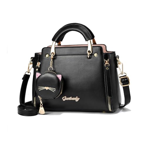 NICOLE & DORIS Frauen Umhängetasche Klein Tasche Mode Handtaschen Damen Kuriertaschen Handytasche Mädchen Crossbody Schultertaschen mit Geldbörse Schwarz von NICOLE & DORIS