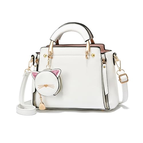 NICOLE & DORIS Frauen Umhängetasche Klein Tasche Mode Handtaschen Damen Kuriertaschen Handytasche Mädchen Crossbody Schultertaschen mit Geldbörse Weiß von NICOLE & DORIS