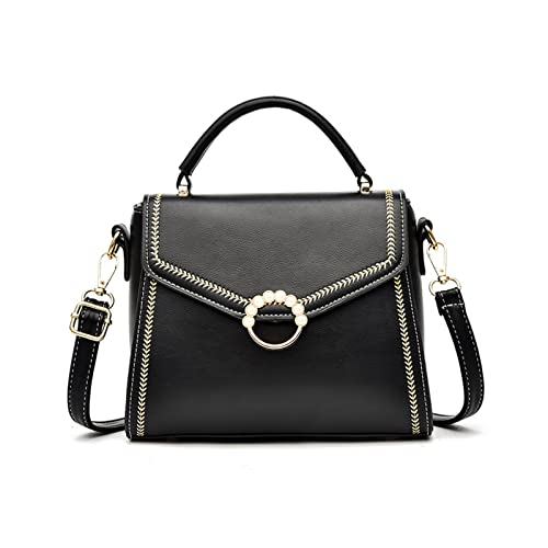 NICOLE & DORIS Handtasche Damen Crossbody Klein Umhängetasche Elegant Schultertasche Frauen Kuriertaschen Perlen Tasche PU Leder Abendtasche Schwarz von NICOLE & DORIS