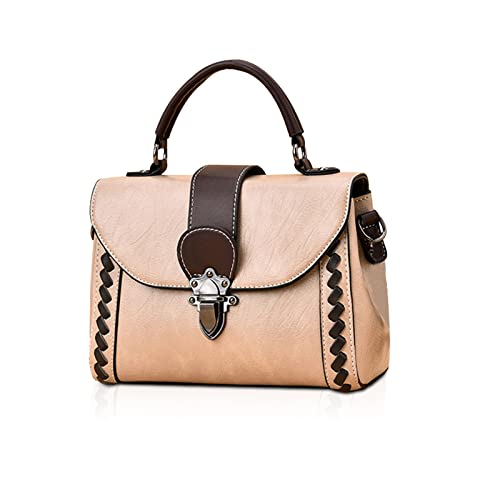 NICOLE & DORIS Handtasche Damen Klein Umhängetasche Retro Schultertaschen PU Leder Henkeltasche Top Griff Taschen Satchel Handtasche Crossbody Messenger Bag Khaki von NICOLE & DORIS