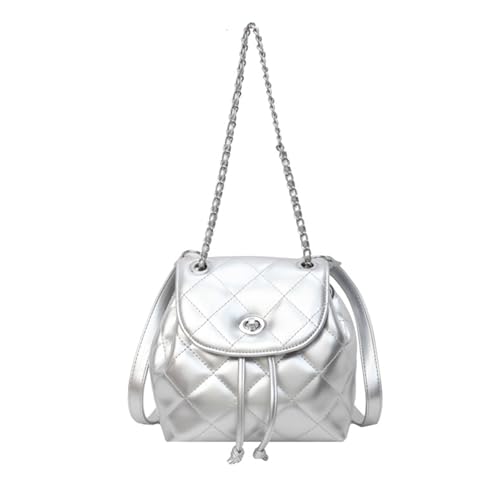 NICOLE & DORIS Handtasche Damen Klein Umhängetaschen Multifunktionale Schultertaschen PU Leder Crossbody Bag Damen 2 in 1 Rucksack Handtasche mit Kette Silber NICOLE & DORIS Handtasche Damen Klein Umhängetaschen Multifunktionale Schultertaschen PU Leder Crossbody Bag Damen 2 in 1 Rucksack Handtasche mit Kette Silber von NICOLE & DORIS