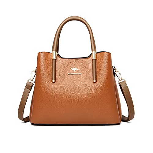 NICOLE & DORIS Handtasche Damen Mittelgroß Frauen Schultertaschen PU Leder Tote Tasche Elegante Henkeltasche Umhängetasche wasserdichte Satchel Handtasche mit Vielen Fächern Gelb von NICOLE & DORIS