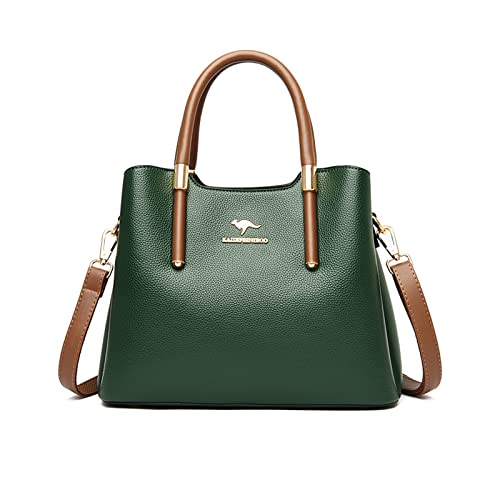 NICOLE & DORIS Handtasche Damen Mittelgroß Frauen Schultertaschen PU Leder Tote Tasche Elegante Henkeltasche Umhängetasche wasserdichte Satchel Handtasche mit Vielen Fächern Grün von NICOLE & DORIS