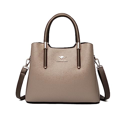 NICOLE & DORIS Handtasche Damen Mittelgroß Frauen Schultertaschen PU Leder Tote Tasche Elegante Henkeltasche Umhängetasche Wasserdichte Satchel Handtasche mit Vielen Fächern Khaki NICOLE & DORIS Handtasche Damen Mittelgroß Frauen Schultertaschen PU Leder Tote Tasche Elegante Henkeltasche Umhängetasche Wasserdichte Satchel Handtasche mit Vielen Fächern Khaki von NICOLE & DORIS