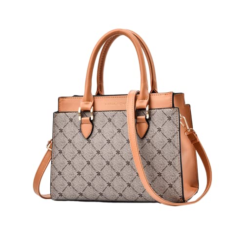 NICOLE & DORIS Handtasche Damen Mittelgroß Frauen Umhängetasche Elegant Schultertasche PU Leder Henkeltasche Shopper Tote Tasche mit Abnehmbarem Schultergurt Grau von NICOLE & DORIS