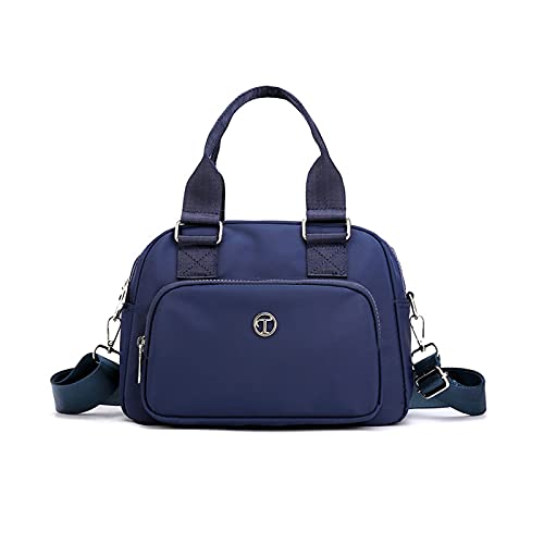 NICOLE & DORIS Handtasche Messenger Bag Damen Casual Schultertasche Nylon Wasserdicht Leichte Umhängetasche Multi-Tasche Handtasche Reise Navy Blau von NICOLE & DORIS