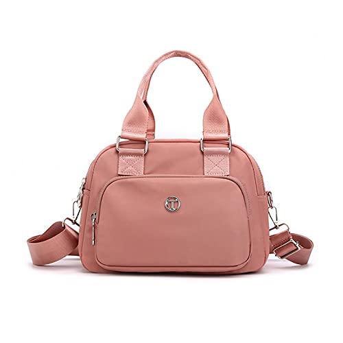 NICOLE & DORIS Handtasche Messenger Bag Damen Casual Schultertasche Nylon Wasserdicht Leichte Umhängetasche Multi-Tasche Handtasche Reise Rosa von NICOLE & DORIS