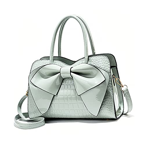 NICOLE & DORIS Handtaschen Damen Kleine Henkeltasche Frau Mode Tasche Designer Umhängetasche Mädchen Schultertasche Lackleder Handtasche Abendtasche Hellgrün von NICOLE & DORIS