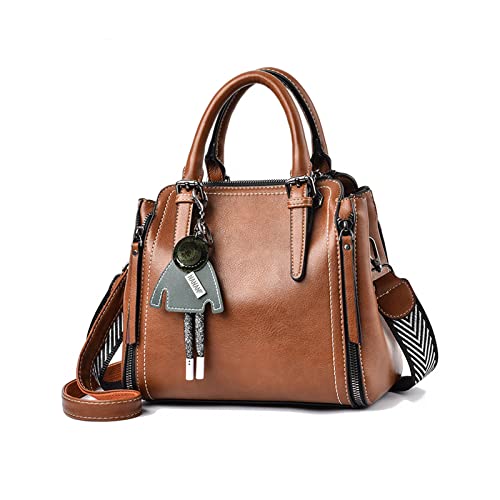 NICOLE & DORIS Handtaschen Damen Shopper Schultertasche Designer Umhängetasche Frauen Elegant Tasche mit Abnehmbarem Schultergurt PU Leder Tote Bag Braun von NICOLE & DORIS