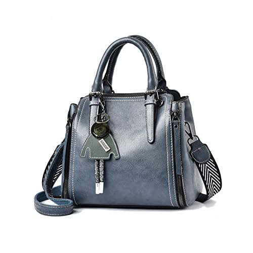 NICOLE & DORIS Handtaschen Damen Shopper Schultertasche Designer Umhängetasche Frauen Elegant Tasche mit Abnehmbarem Schultergurt PU Leder Tote Bag Hellblau von NICOLE & DORIS