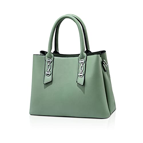 NICOLE & DORIS Henkeltasche Damen Umhängetasche Einfach Elegante Handtasche Stilvolle Schultertasche PU Leder Tote Bag Casual Frauen Tasche Top Griff Mittlere Grün von NICOLE & DORIS