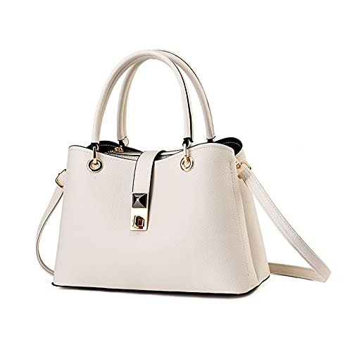 NICOLE & DORIS Klein Tasche Einfach und Elegant Schultertaschen Damen Handtasche mit Fächern Multifunktionale Frauen Umhängetasche Mode Tote Bag mit Top Griff Weiß NICOLE & DORIS Klein Tasche Einfach und Elegant Schultertaschen Damen Handtasche mit Fächern Multifunktionale Frauen Umhängetasche Mode Tote Bag mit Top Griff Weiß von NICOLE & DORIS