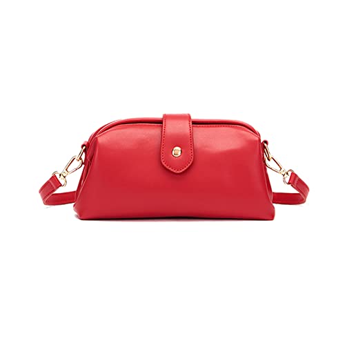 NICOLE & DORIS Klein Umhängetasche Schultertasche Damen Crossbody Tasche Leichte Kuriertasche PU Leder Handtasche Elegante Handy Tasche Rot von NICOLE & DORIS