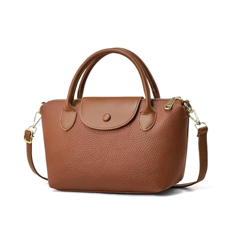 NICOLE & DORIS Kleine Handtasche Damen Mehrfarbige Umhängetasche Elegant Schultertaschen PU Leder Henkeltasche Mädchen Crossbody Bag Kuriertaschen Braun von NICOLE & DORIS