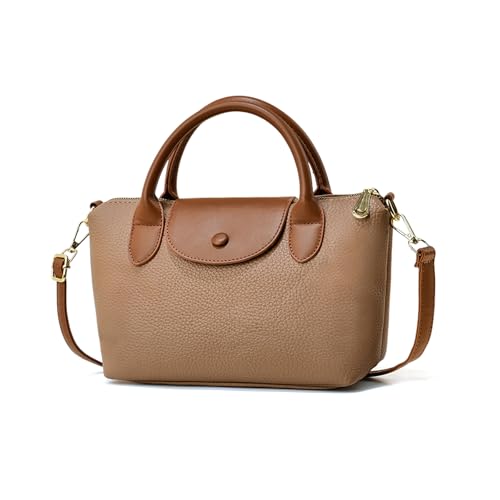 NICOLE & DORIS Kleine Handtasche Damen Mehrfarbige Umhängetasche Elegant Schultertaschen PU Leder Henkeltasche Mädchen Crossbody Bag Kuriertaschen Khaki von NICOLE & DORIS