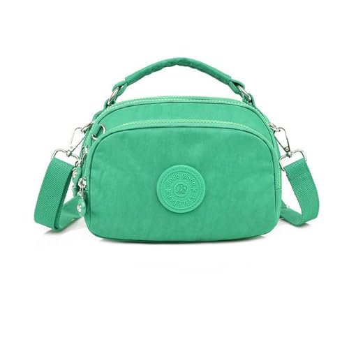 NICOLE & DORIS Kleine Umhängetasche Handtasche Damen Leichte Schultertasche mit Mehreren Taschen Nylon Messenger Bag Satchel Tasche für Shopping Arbeit Reise Grün von NICOLE & DORIS