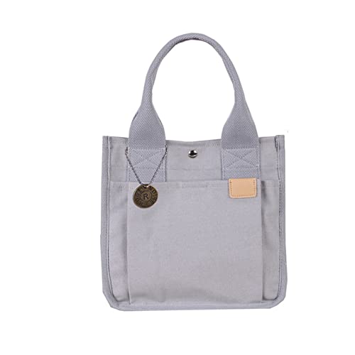 NICOLE & DORIS Lässige Damen-Einkaufstasche aus Segeltuch mit Tragegriff oben Groß Kapazität Multi-Pockets Schultertasche Damen Segeltuch taschen für Schule, Einkaufen und Arbeit Hellgrau von NICOLE & DORIS