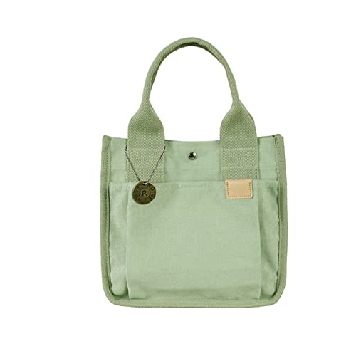 NICOLE & DORIS Lässige Damen-Einkaufstasche aus Segeltuch mit Tragegriff oben Groß Kapazität Multi-Pockets Schultertasche Damen Segeltuch taschen für Schule, Einkaufen und Arbeit Hellgrün von NICOLE & DORIS