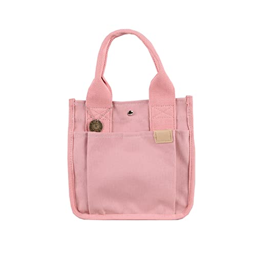 NICOLE & DORIS Lässige Damen-Einkaufstasche aus Segeltuch mit Tragegriff oben Groß Kapazität Multi-Pockets Schultertasche Damen Segeltuch taschen für Schule, Einkaufen und Arbeit Rosa von NICOLE & DORIS