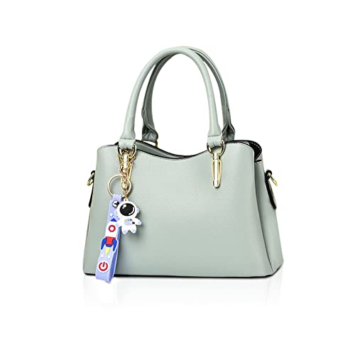 NICOLE & DORIS Mode Damen Handtaschen Elegante Henkeltasche PU Leder Schultertasche Designer Klein Tasche mit Mehreren Fächern Frauen Umhängetasche mit Anhänger Grün von NICOLE & DORIS