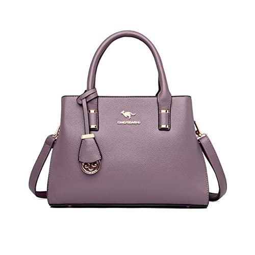 NICOLE & DORIS Mode Handtaschen Damen Elegant Henkeltasche PU Leder Satchel Handtasche Mittelgroß Tote Tasche Frauen Schultertaschen Umhängetasche für Büro Shopper Alltags Lila von NICOLE & DORIS