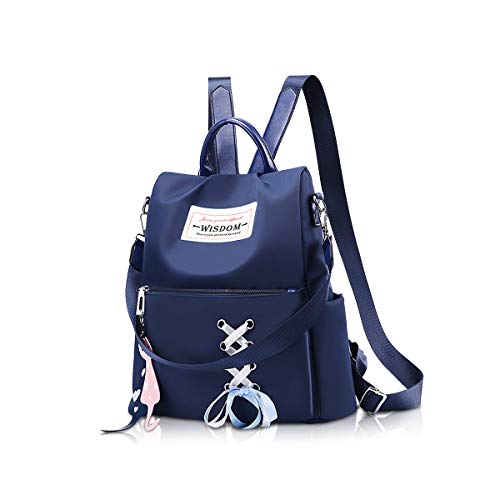 NICOLE&DORIS Mode Rucksäcke für Frauen Anti-Theft Rucksack Schulrucksack Nylon Tagesrucksack Damen Schultertasche Süss Blau von NICOLE & DORIS