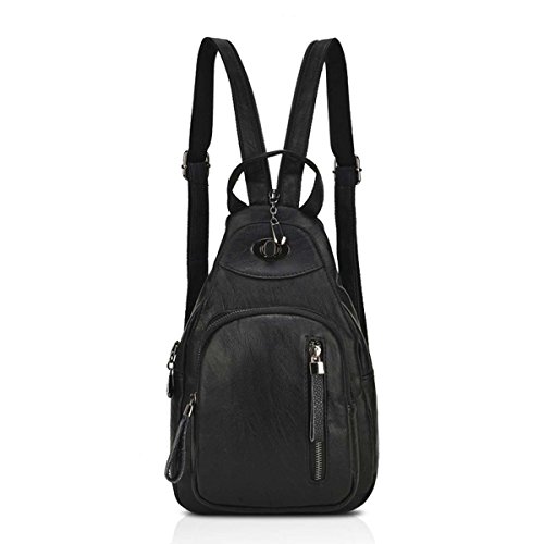 NICOLE & DORIS Modemarke Mädchen Rucksack Mini Rucksack Kleine frische Stil, praktisch und bequem gewaschen schwarz von NICOLE & DORIS