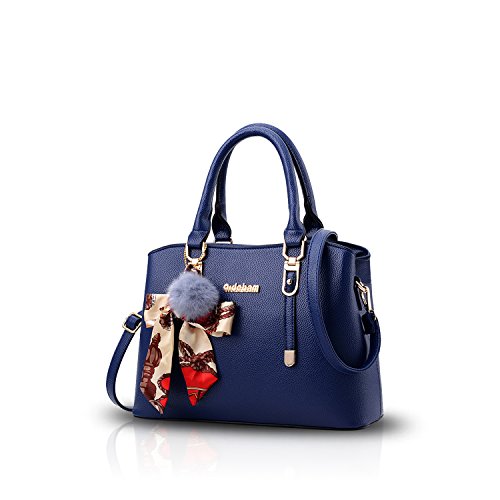 NICOLE&DORIS Neu Fashion Frauen Karriere Handtasche Tasche Umhängetasche Mode Strasse Damentaschen Weiche PU Blue von NICOLE & DORIS