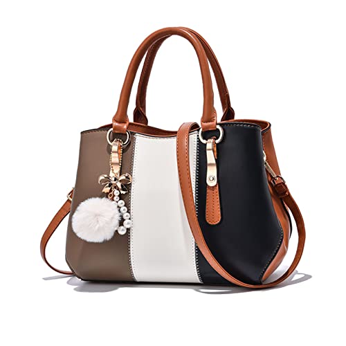 NICOLE&DORIS Neue Damen Handtasche Weisehandtaschen Schultertasche Mehrfarbige Geldbeutel Shopper Tote Crossbody Bag Frauen Umhängetasche Braun von NICOLE & DORIS