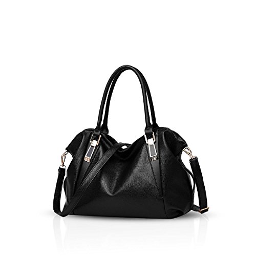 NICOLE&DORIS Neue Tasche Damen Klassische beiläufige Art und Weise weiche Tasche tragbaren Umhängetasche Frauen Kuriertaschen Frauen Handtasche(Black) von NICOLE & DORIS