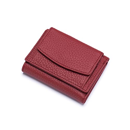 NICOLE & DORIS Portemonnaie Damen aus Leder Damen Geldbeutel mit RFID Blockierung Kleine Brieftasche Geldbörse Für Frauen, mit Mehreren Fächern Burgunderrot von NICOLE & DORIS