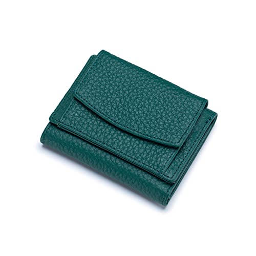 NICOLE & DORIS Portemonnaie Damen aus Leder Damen Geldbeutel mit RFID Blockierung Kleine Brieftasche Geldbörse Für Frauen, mit Mehreren Fächern Dunkelgrün von NICOLE & DORIS