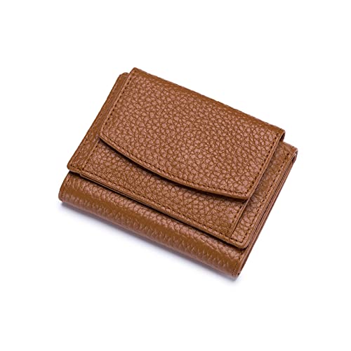 NICOLE & DORIS Portemonnaie Damen aus Leder Damen Geldbeutel mit RFID Blockierung Kleine Brieftasche Geldbörse Für Frauen, mit Mehreren Fächern Erdiges Gelb von NICOLE & DORIS