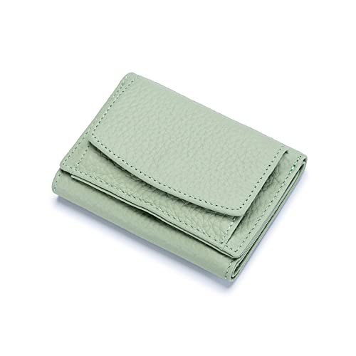 NICOLE & DORIS Portemonnaie Damen aus Leder Damen Geldbeutel mit RFID Blockierung Kleine Brieftasche Geldbörse Für Frauen, mit Mehreren Fächern Hellgrün von NICOLE & DORIS