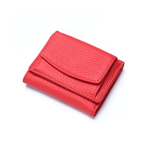 NICOLE & DORIS Portemonnaie Damen aus Leder Damen Geldbeutel mit RFID Blockierung Kleine Brieftasche Geldbörse Für Frauen, mit Mehreren Fächern Leuchtendes Rot von NICOLE & DORIS