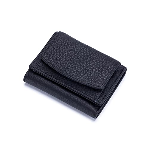 NICOLE & DORIS Portemonnaie Damen aus Leder Damen Geldbeutel mit RFID Blockierung Kleine Brieftasche Geldbörse Für Frauen, mit Mehreren Fächern Schwarz von NICOLE & DORIS